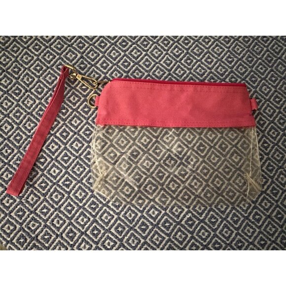 Clear and pink zipper wristlet - Picture 2 of 2